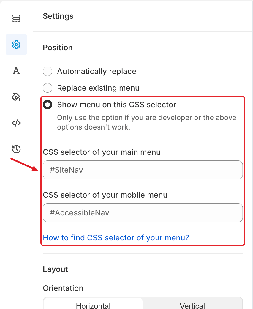 CSS selector fields