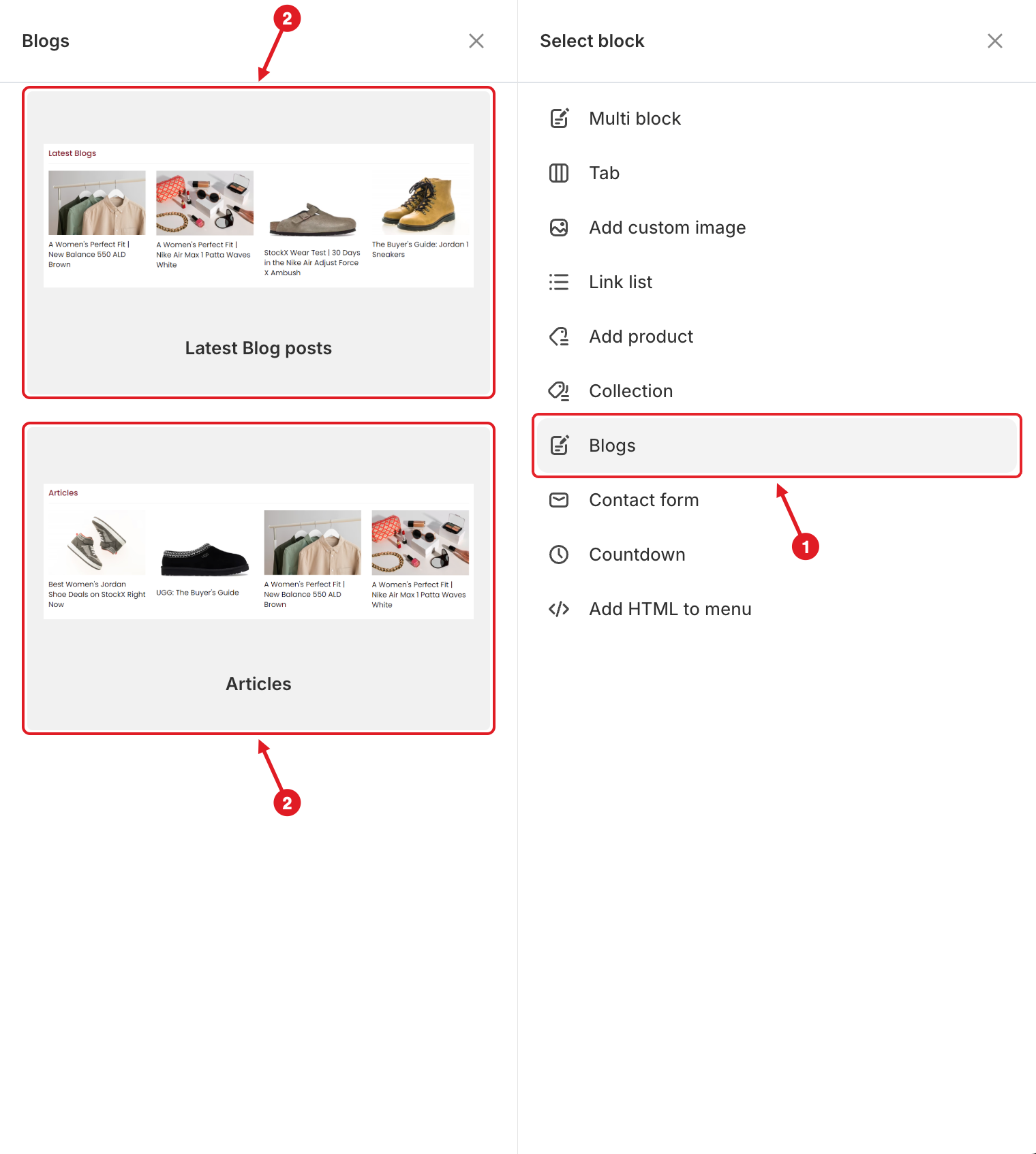 Blog layouts