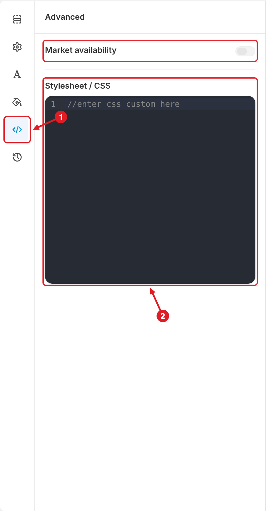 Advanced tab