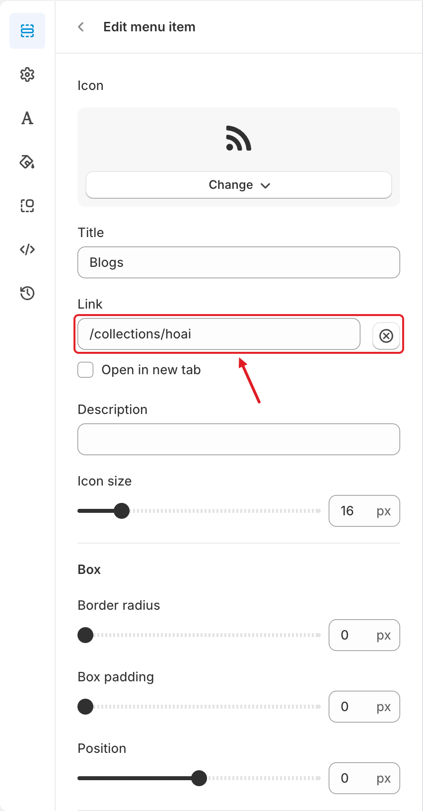 Edit menu item