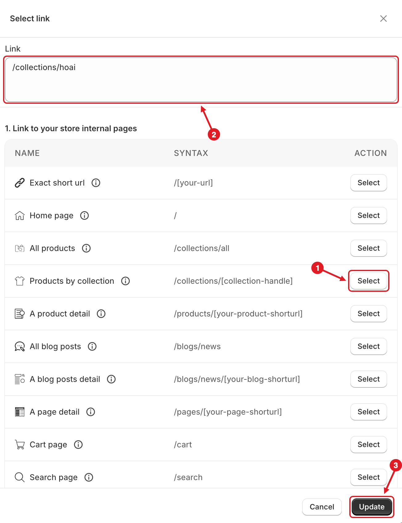 Select link